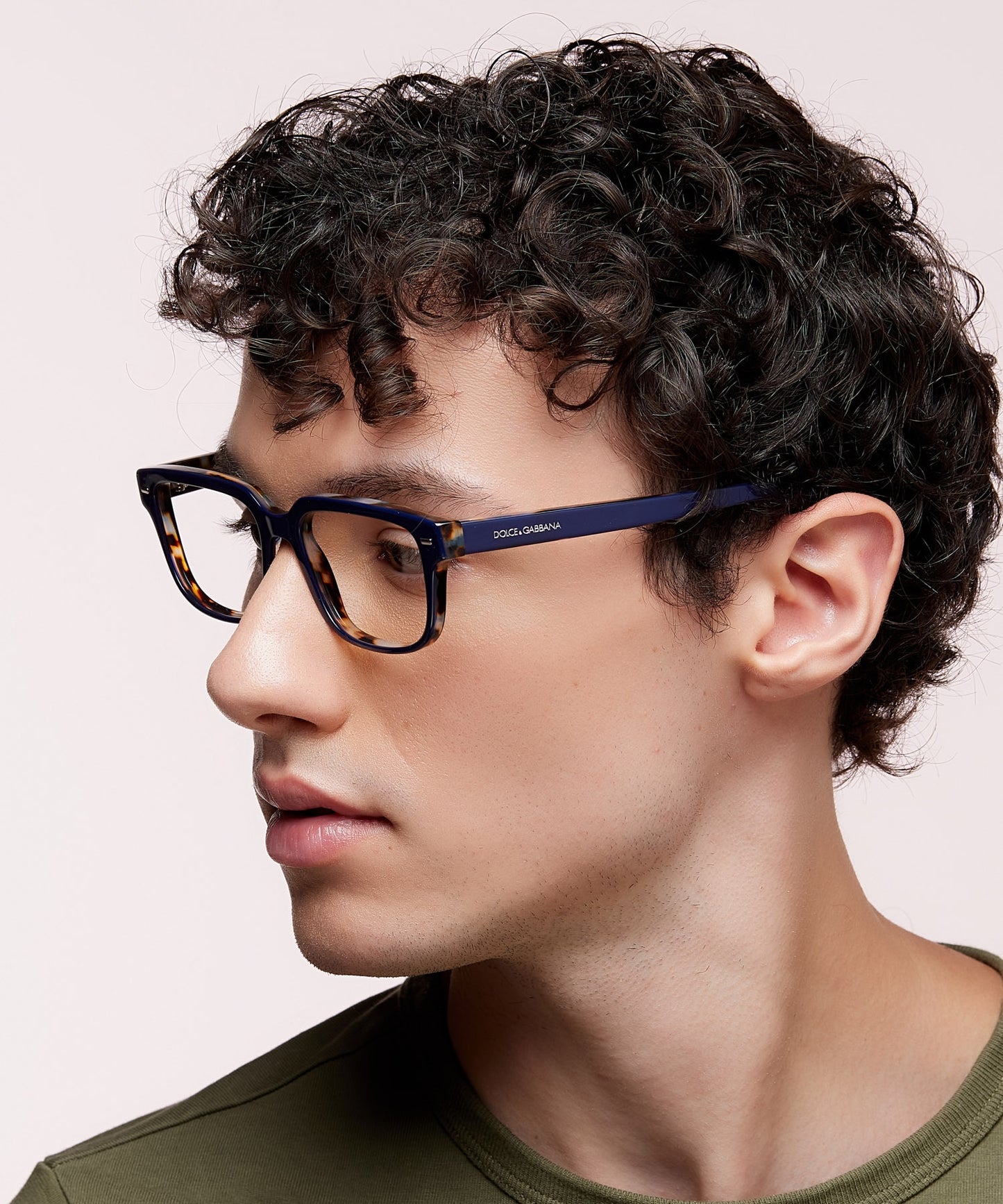 Dolce&Gabbana Square Blue On Blue Havana Glasses